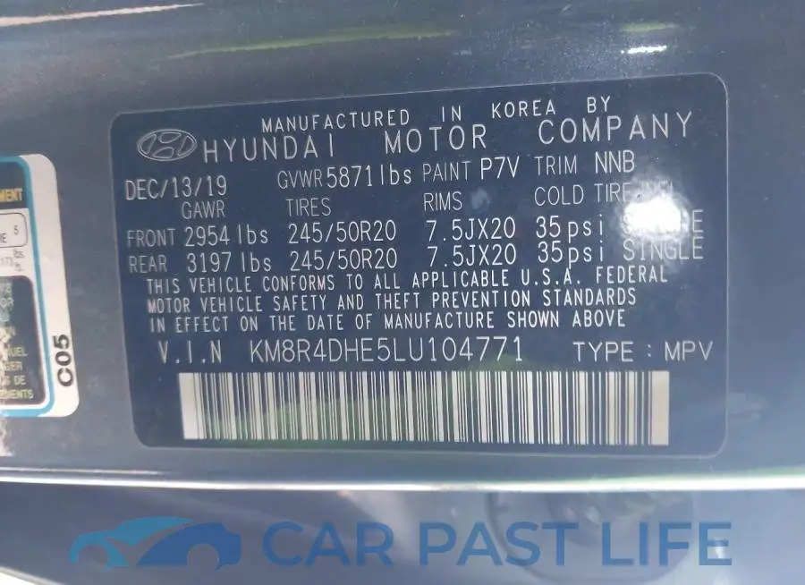 KM8R4DHE5LU104771# 9