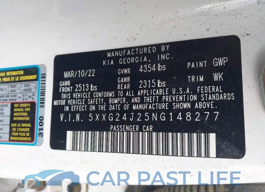 5XXG24J25NG148277# 9