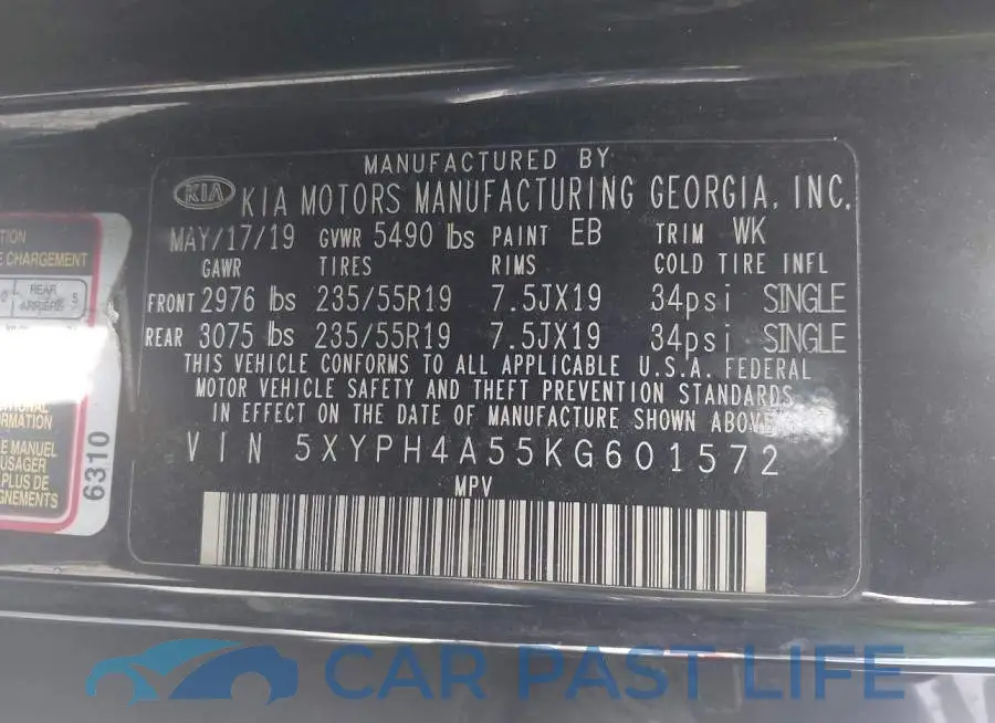 5XYPH4A55KG601572# 9