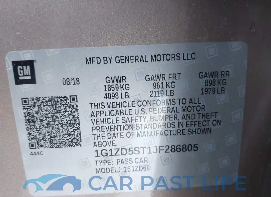 1G1ZD5ST1JF286805# 9