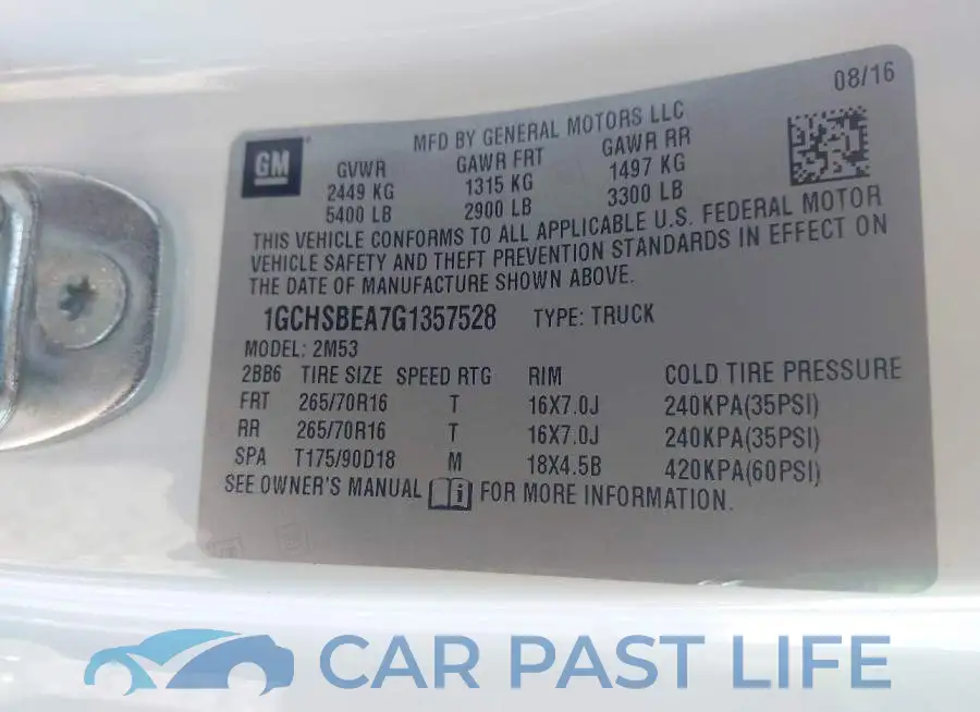 1GCHSBEA7G1357528# 9