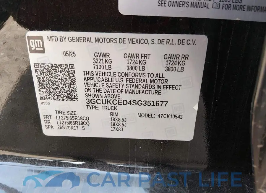3GCUKCED4SG351677# 9