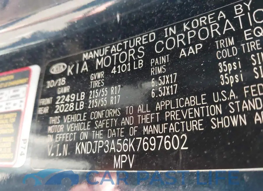 KNDJP3A56K7697602# 9