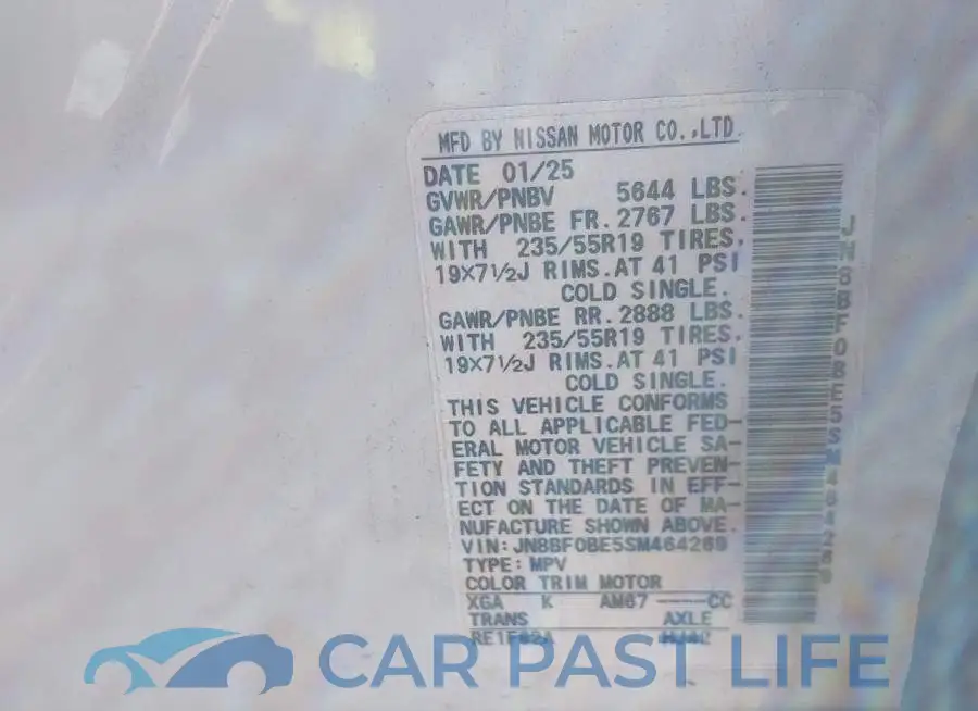 JN8BF0BE5SM464269# 9