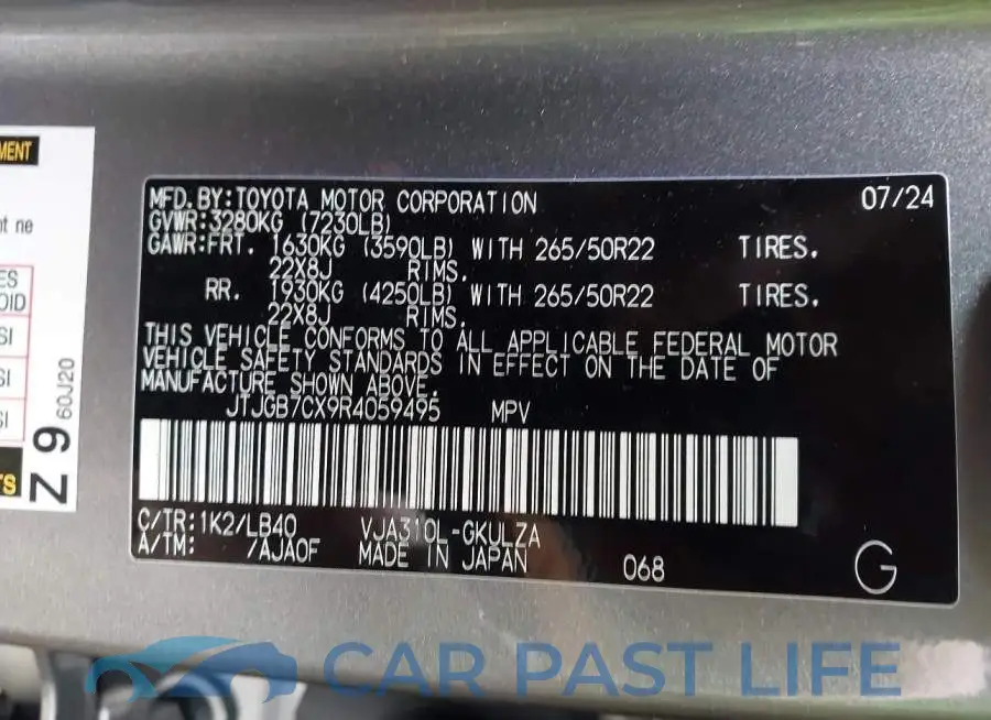 JTJGB7CX9R4059495# 9