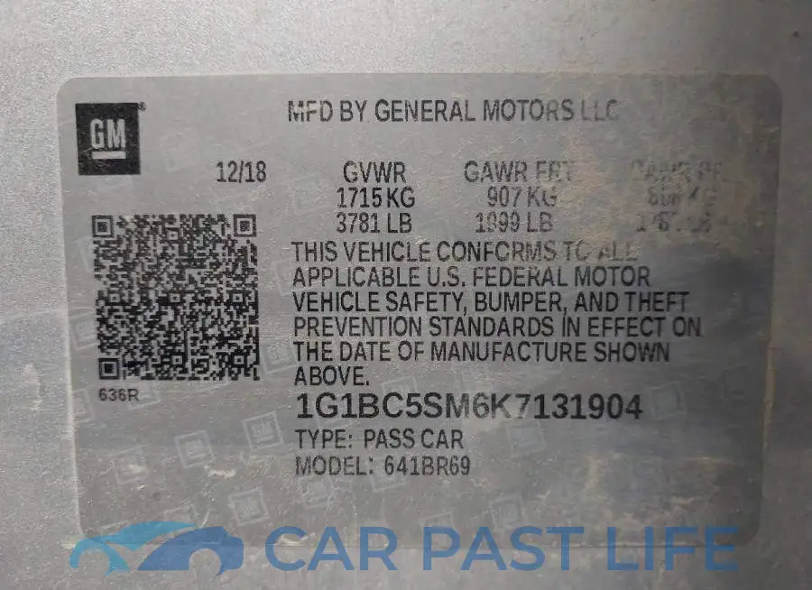 1G1BC5SM6K7131904# 9
