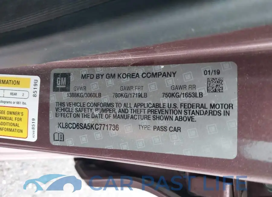 KL8CD6SA5KC771736# 9