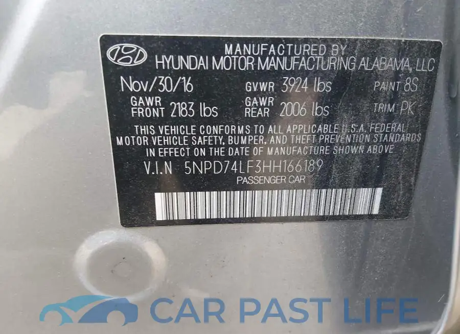 5NPD74LF3HH166189# 9