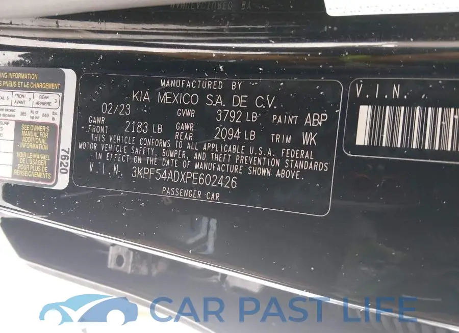 3KPF54ADXPE602426# 9