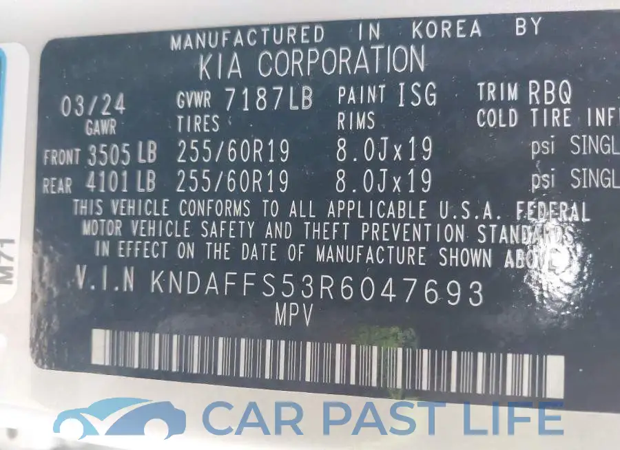 KNDAFFS53R6047693# 9