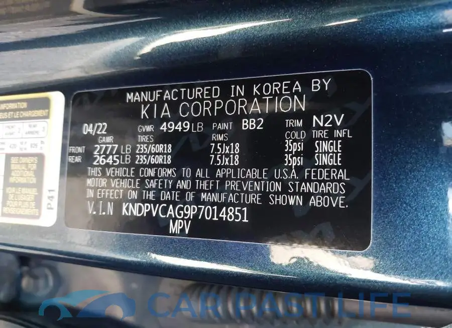 KNDPVCAG9P7014851# 9