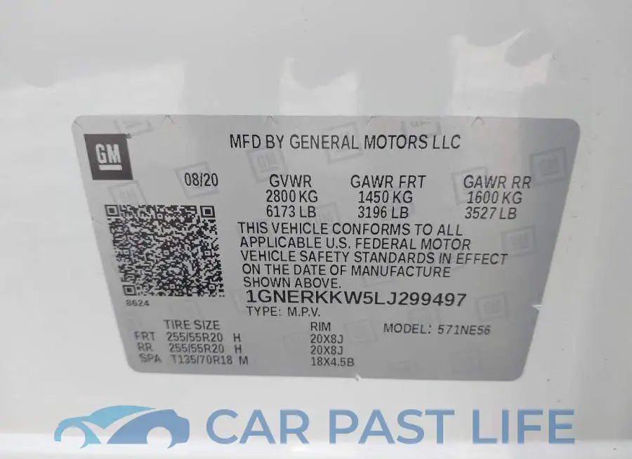 1GNERKKW5LJ299497# 9