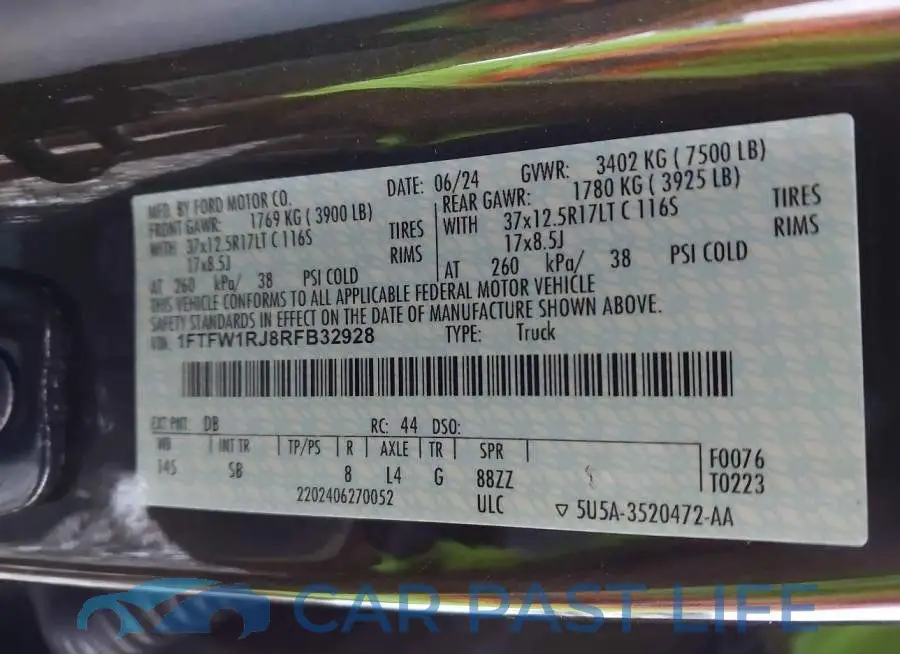 1FTFW1RJ8RFB32928# 9