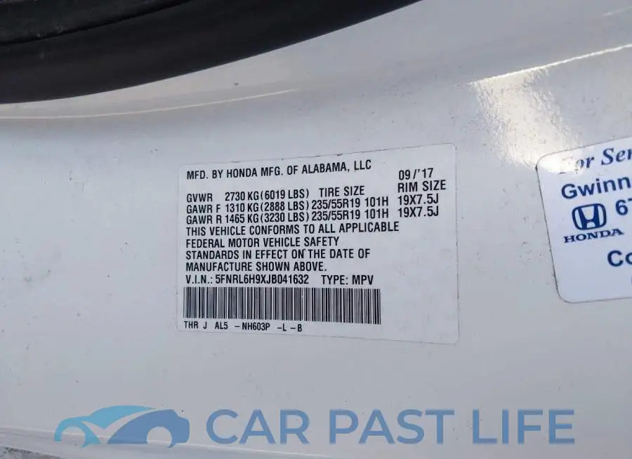 5FNRL6H9XJB041632# 9