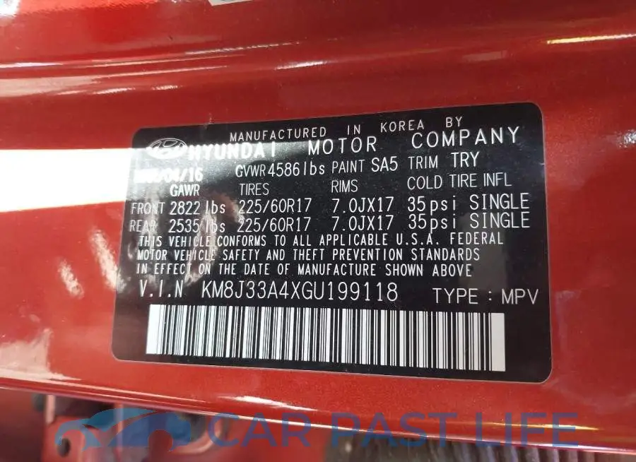 KM8J33A4XGU199118# 9