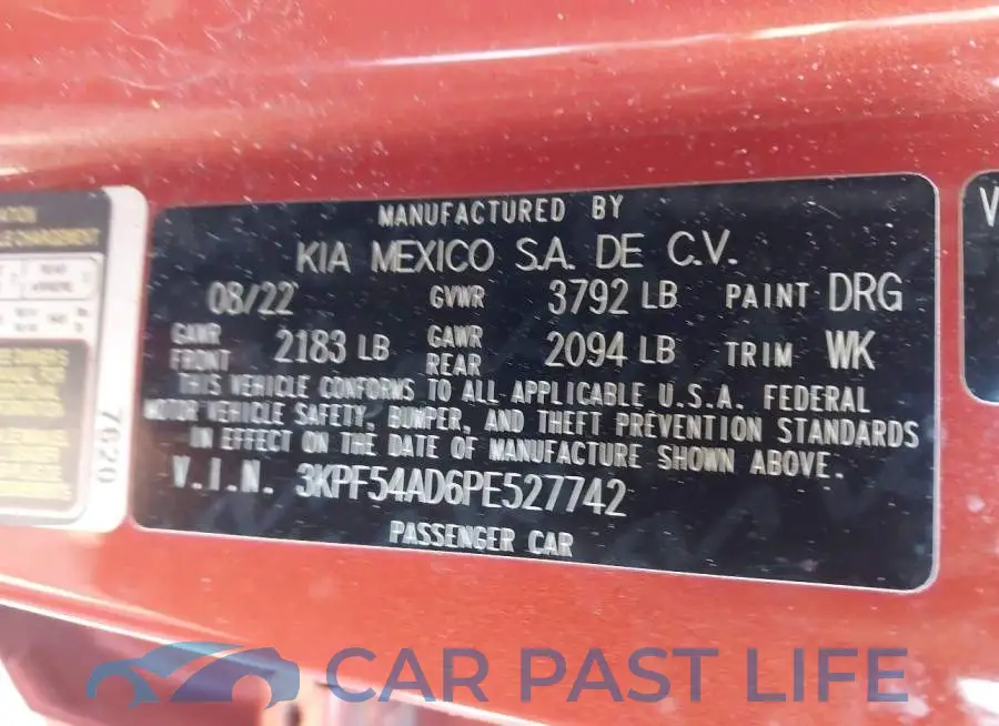 3KPF54AD6PE527742# 9
