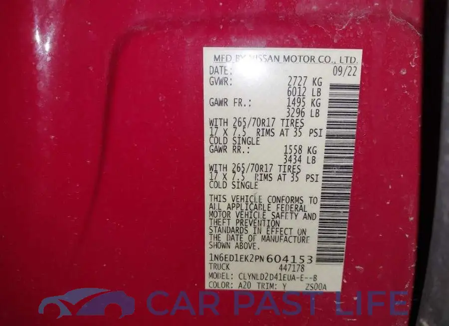 1N6ED1EK2PN604153# 9
