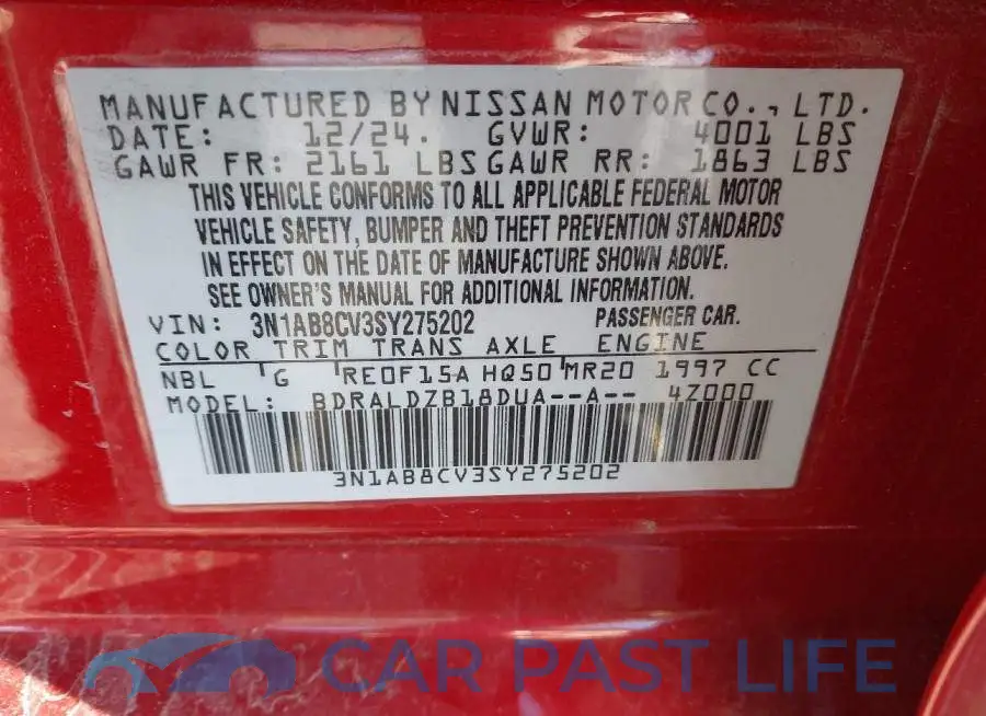 3N1AB8CV3SY275202# 9