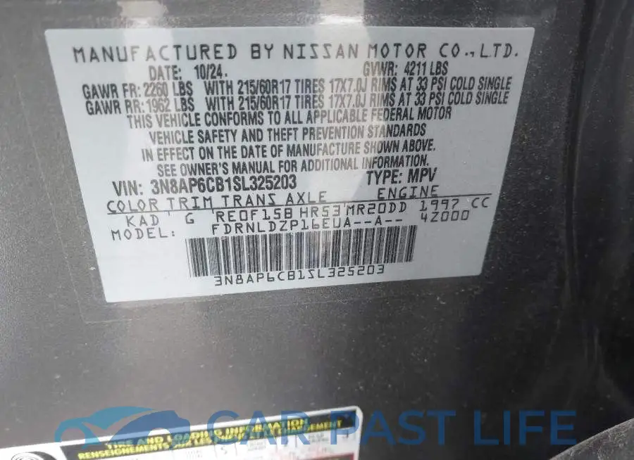 3N8AP6CB1SL325203# 9