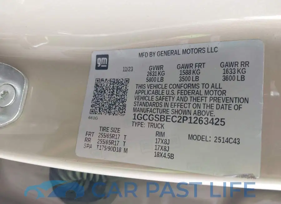 1GCGSBEC2P1263425# 9