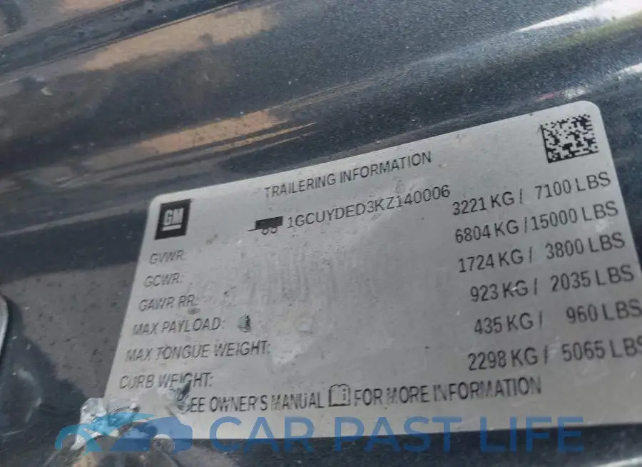 1GCUYDED3KZ140006# 9