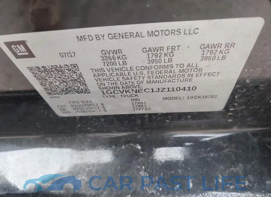 1GCVKNEC1JZ110410# 9