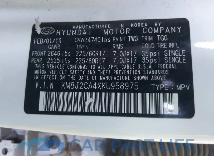 KM8J2CA4XKU958975# 9