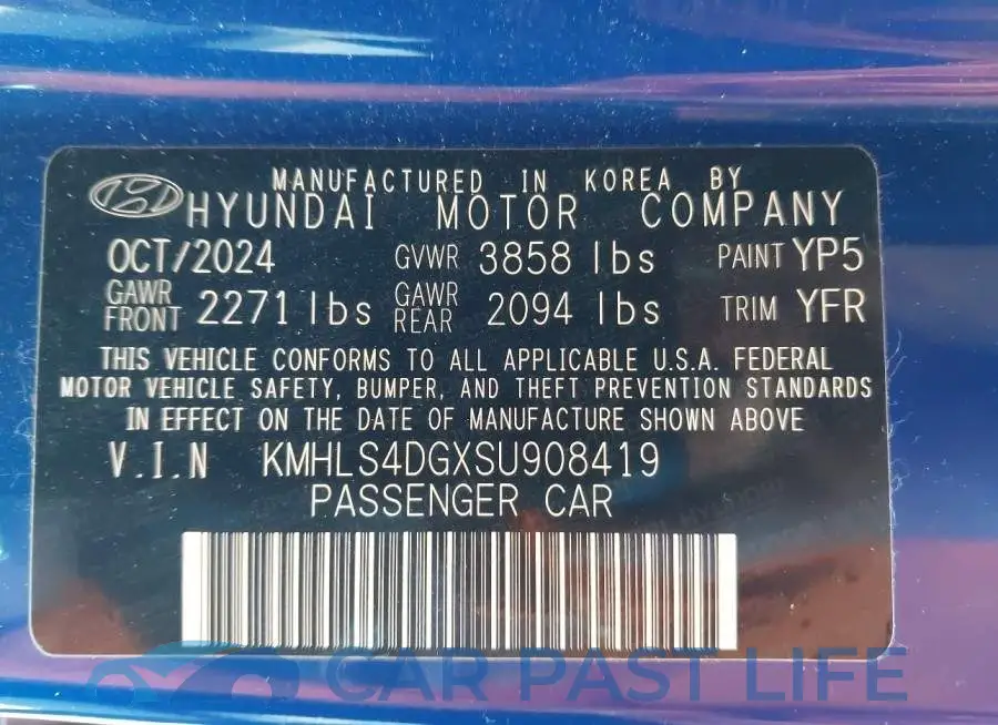 KMHLS4DGXSU908419# 9
