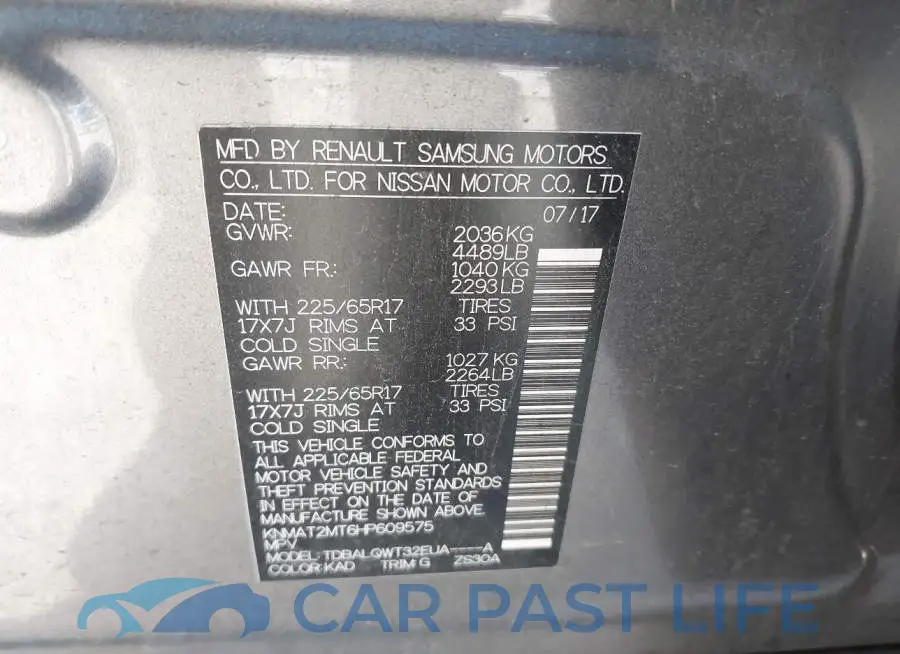 KNMAT2MT6HP609575# 9