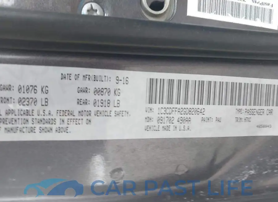 1C3CDFFA2GD820642# 9