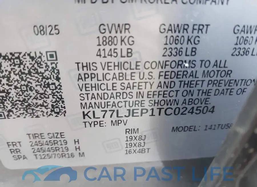 KL77LJEP1TC024504# 9
