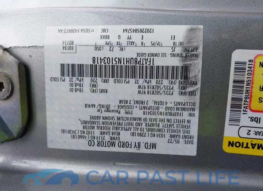 1FATP8UH1N5103418# 9