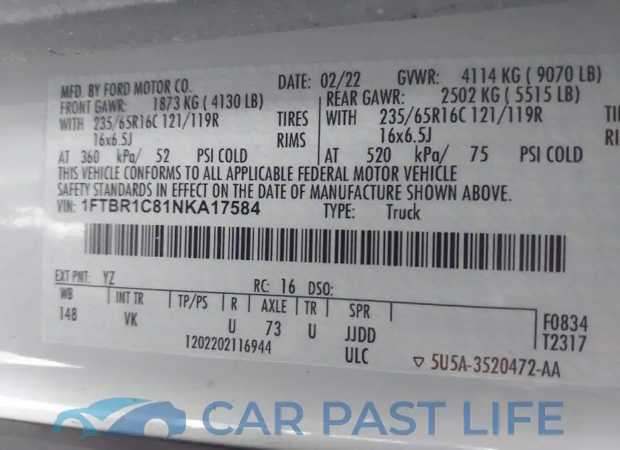 1FTBR1C81NKA17584# 9