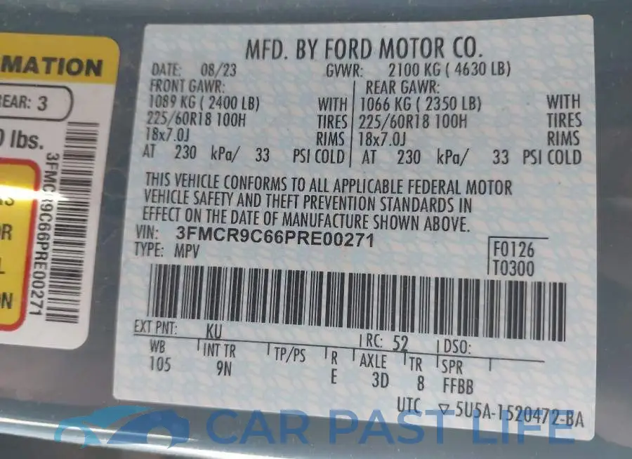 3FMCR9C66PRE00271# 9