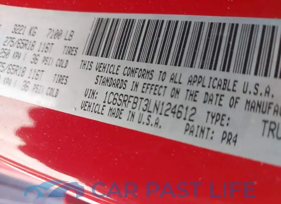 1C6SRFBT3LN124612# 9