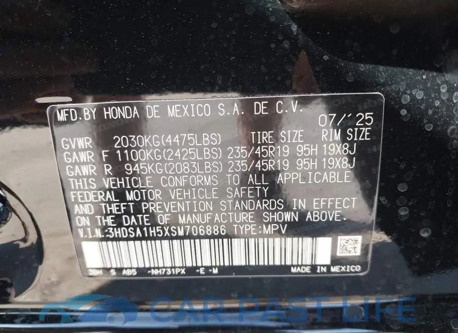 3HDSA1H5XSM706886# 9