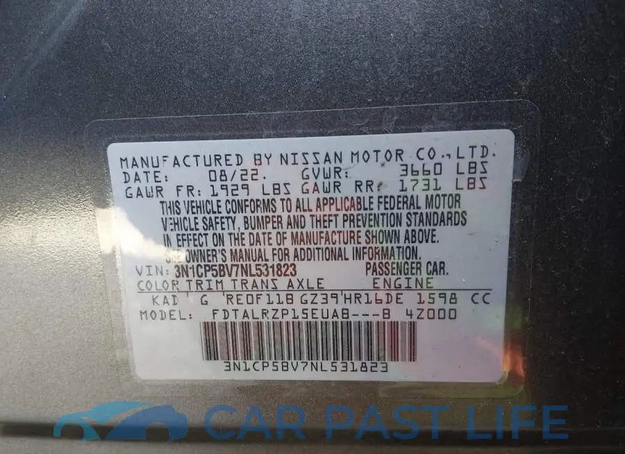 3N1CP5BV7NL531823# 9