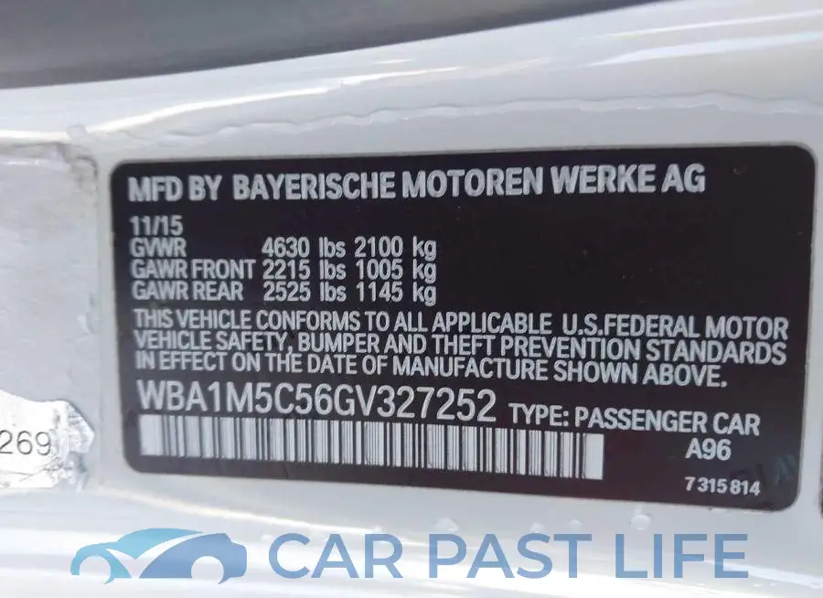 WBA1M5C56GV327252# 9