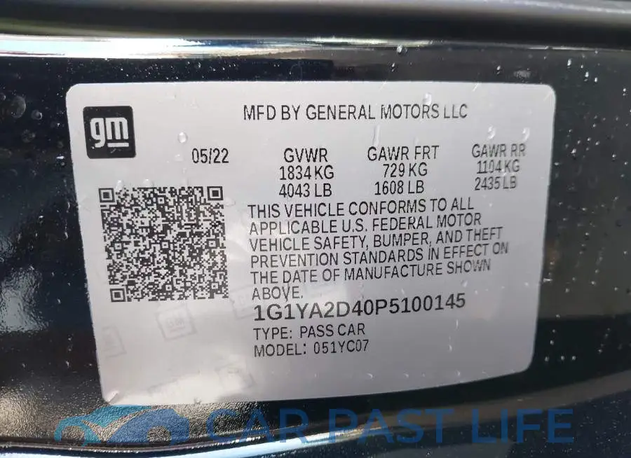 1G1YA2D40P5100145# 9