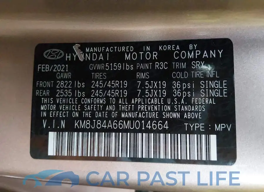 KM8J84A66MU014664# 9