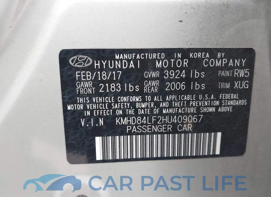 KMHD84LF2HU409067# 9