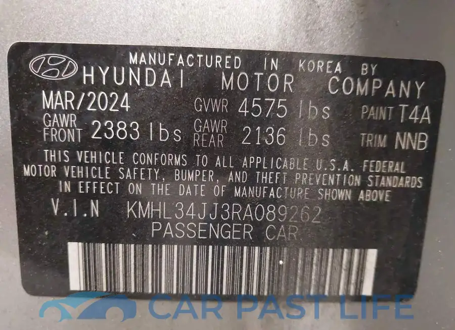 KMHL34JJ3RA089262# 9