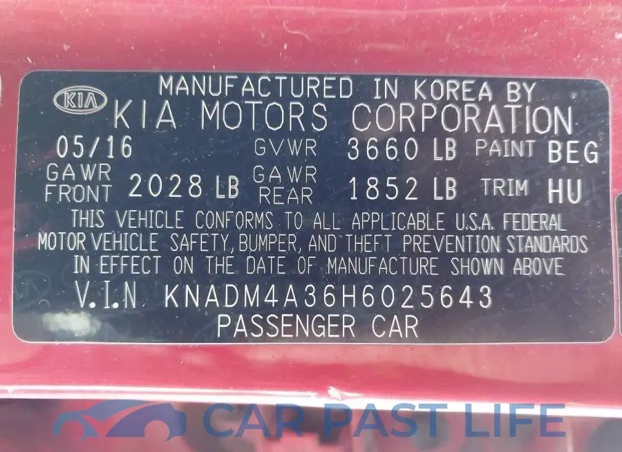 KNADM4A36H6025643# 9