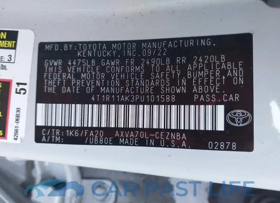 4T1R11AK3PU101588# 9