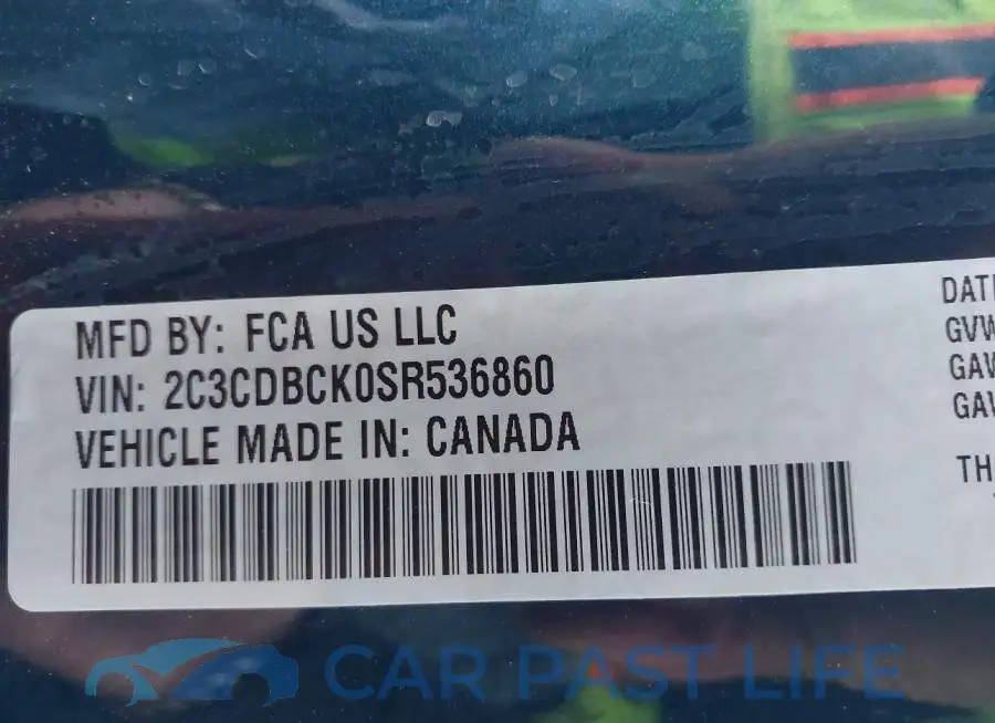 2C3CDBCK0SR536860# 9