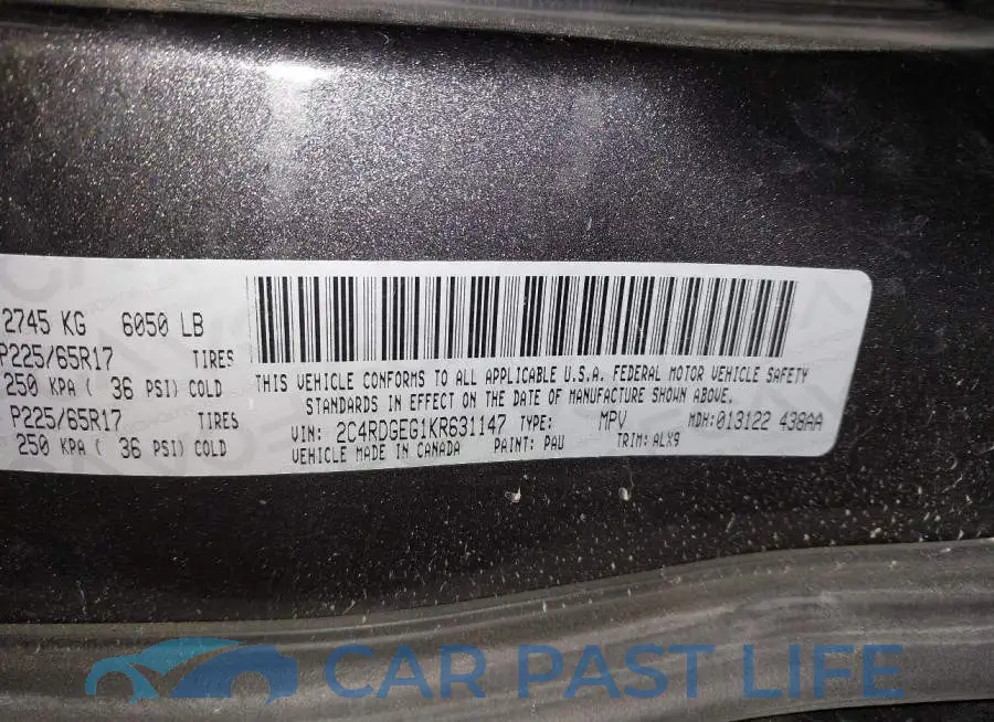 2C4RDGEG1KR631147# 9