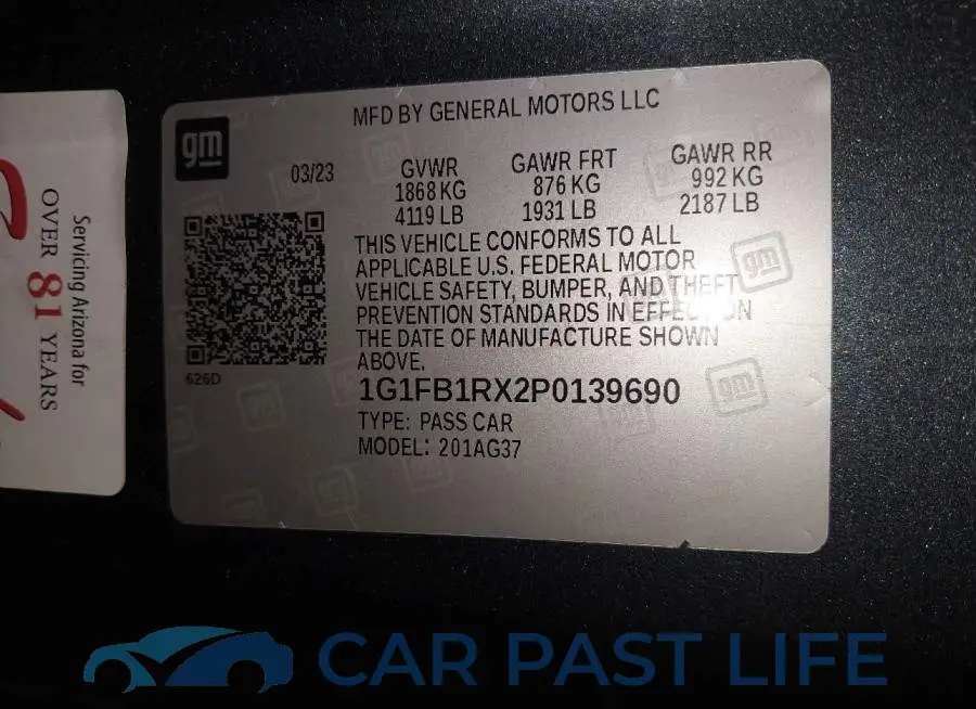 1G1FB1RX2P0139690# 9