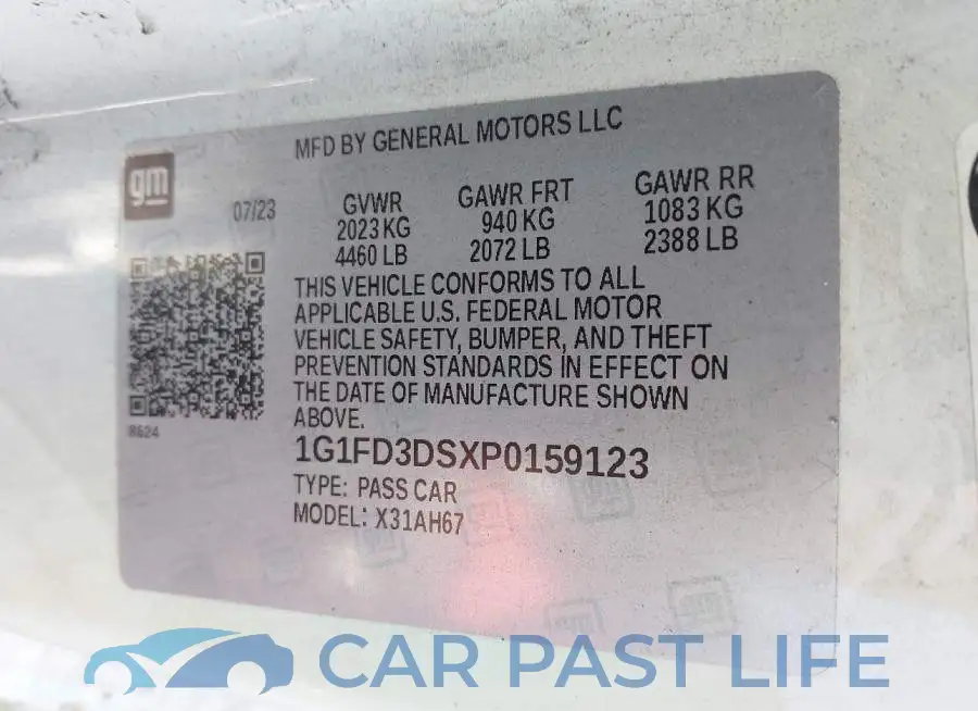 1G1FD3DSXP0159123# 9