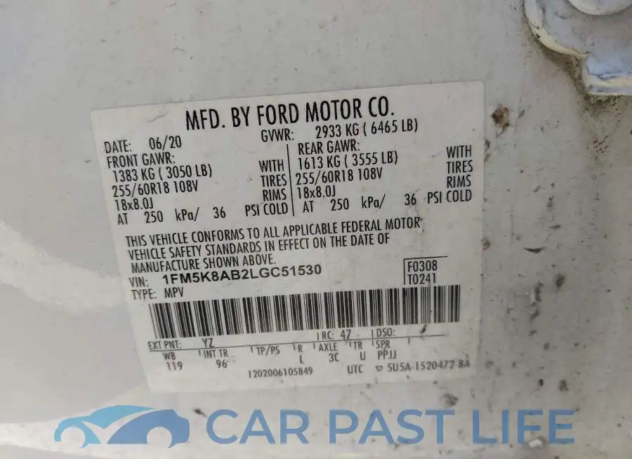 1FM5K8AB2LGC51530# 9
