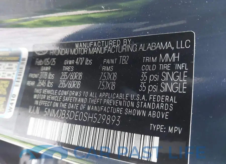 5NMJB3DE0SH529893# 9